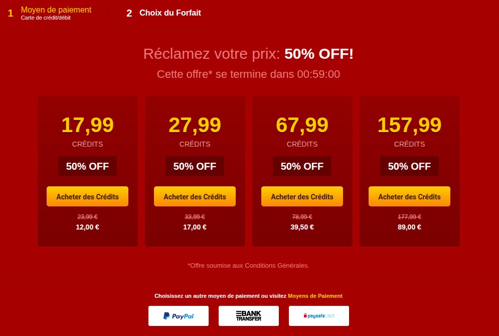 LiveJasmin : prix jetons